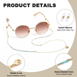 PLTGOOD Eye Glasses Holders Around Neck Beaded Glasses Chain Eyeglass Chains For Women Sunglasses Chain with Pandent for Glasses Around Neck Women