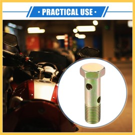 REPAIROCK Double Banjo Bolt Kit, M14x1.5 Length 51mm Metric Thread Turbo Brake Line Fitting Adapter Universal for Car Durable Metal Bronze Tone W/Washer Spacer Auto Replacement Parts