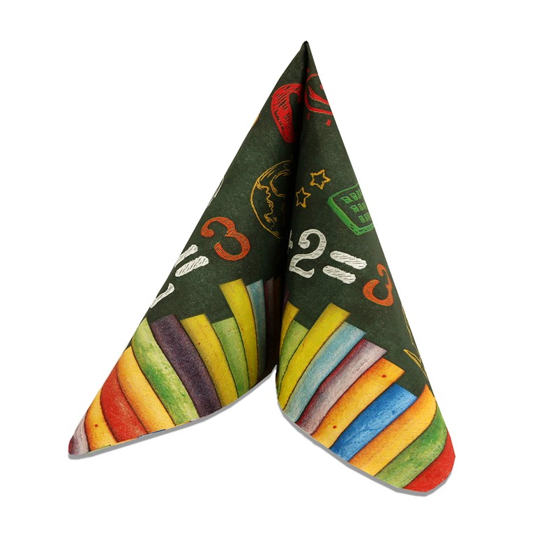 20 napkins, colourful school board with ABCs for school enrolment,