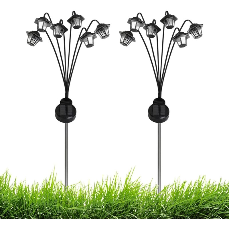 Solar Lights Outdoor - 2 Pieces Solar Pathway Lights Garden