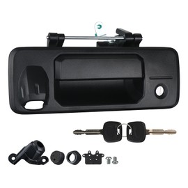 omoZone Tailgate Handle with Rear Camera Hole Liftgate Latch Handle with Key Lock Cylinder Black Fit for 2014-2021 Toyota Tundra 2016-2022 Toyota Tacoma Replaces 69090-0C090 69090-0C091