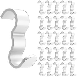 25 Pack Molding Hooks,Steel Picture Rail Hangers Hooks,Wide Picture Rail Molding Hooks (White)