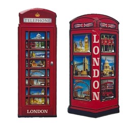 LILAJ Set of 6 London 3D Fridge Magnet Bus & Telephone Box British London England Souvenirs Landmark Union Jack Flag Gift