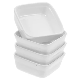 Alipis Pcs Mini Ceramic Sauce Dishes Versatile Bowl Set for Sushi Condiments Desserts Elegant Square Shape Dishwasher Safe