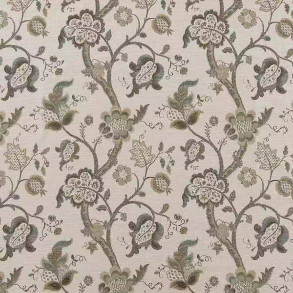 Folio Fabrics Captiva Celadon Floral Tapestry Woven Pattern Upholstery Fabric