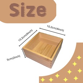 ACOOCLUB Bamboo drawer organizer Kitchen Utensil Organizer Cutlery Box for Dresser Makeup Tool Office Desk Supplies Storage and Accessories 1pcs 4"x 4"x 2"