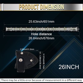 autolightclub Dual-Row 26inch LED Light Bar Flood Spot Combo Offroad Driving 4X4 Truck 28"Slim
