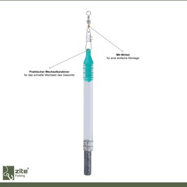 Zite Fishing Tyrolean Hölzel/Wood Fishing Lead 80 g - Ground Lead Weight with Buoyancy Body - Herb Lead Eel Zander Carp Ground Fishing