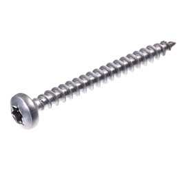 SECCARO Chipboard Screw 6 x 60 mm Stainless Steel V2A VA A2 Fully Threaded Wood Screw TX/Hexalobular Pack of 100