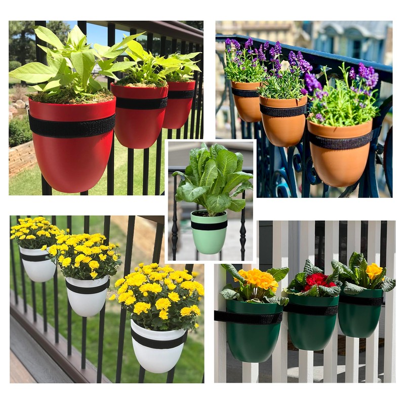 Balcony Buddies Railing Planter for Outdoor Plants (6-inch, 3-Pack) |