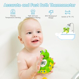 b&h Baby Bath Thermometer Frog - Easy to Read Display | BPA-Free| Fahrenheit or Celsius | Digital Water Temperature Thermometer for Newborns & Infants, Safe Floating Bath Toy