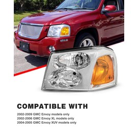 ADCARLIGHTS for 2002-2009 GMC Envoy Halogen Headlight W/O Bulbs