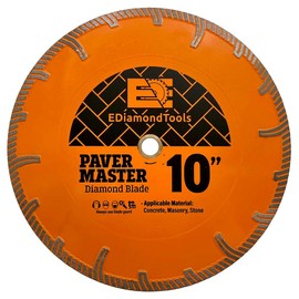 10" Paver Master Diamond Blades for Concrete Pavers, Roofing Tile, and Granite, 8mm Segment Height, Dry or Wet, 7/8"-5/8" Arbor