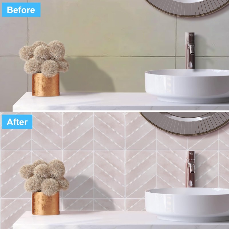 AllDecoo Peel and Stick Backsplash for Kitchen,New Upgrade Herringbone Premium
