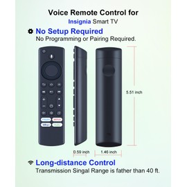 JISOWA Voice Remote Control for Insignia TV NS-24DF310NA19 NS-32F201NA23 NS-32D510NA19 NS-42F201NA22 NS-43DF710NA19 NS-50DF710NA19 NS-50F301NA24 NS-55DF710NA21 NS-70F501NA22 Replacement