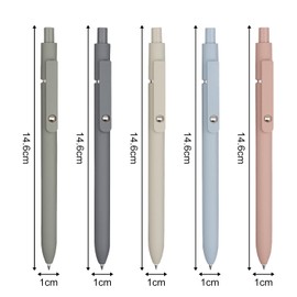 5 Sticks Retractable Neutral Ballpoint Pens, Black Gel Pens 0.5 mm, Quick Drying and Smooth Ink, Office and School Stationery, Sketching, Illustrations and Notes Can Be Used