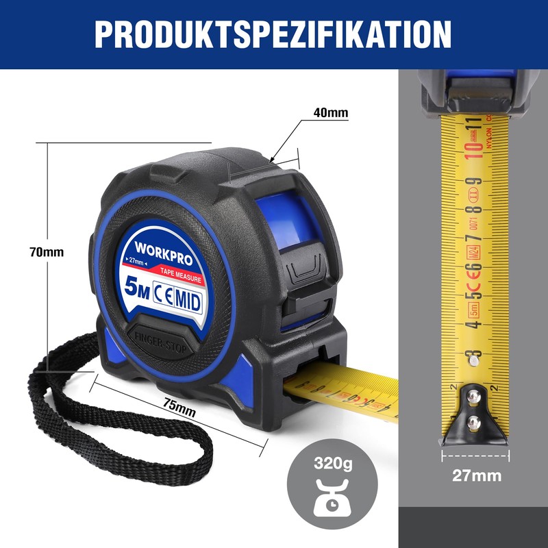WORKPRO Tape Measure 5 m