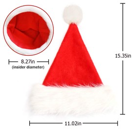 CCINEE Christmas Hat Kids Santa Hat Velvet Plush Red Home Decoration Party Supplies, red