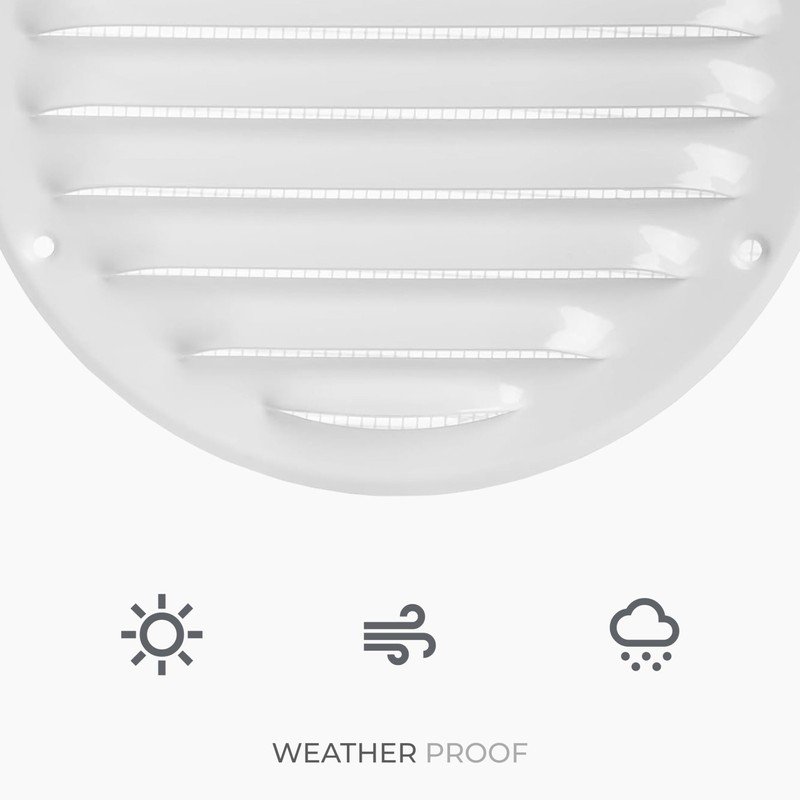 HVAC OV 5 Inch White Round Metal Vent Cover -