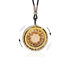 Da Piao Liang Tiger Eye Necklace With Rotatable Pendant Obsidian Energy Protection Adjustable Rope For Anxiety Healing Jewelry (Style 5)