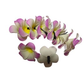 Hawaiian Plumeria Flower Hairpins Hair Clip, 12PCS Bohemia Foam Flower Hair Clips, Hawaii Hair Clips For Bridal Wedding Party Beach Holiday(Rose Red)