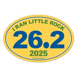 Charmed Running Brand I Ran Little Rock Marathon 26.2 Car Magnet with Custom Year Option