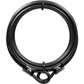 MARQUE Bike Security Steel Cable - 3/8 inch (10 mm) Thick (4', 7',15' or 30') Vinyl Coated Braided Steel with Double Sealed Looped Ends for U-Lock, Padlock, Disc Lock (15 FT)