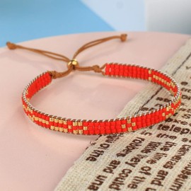 C·QUAN CHI Bohemian Miyuki Beaded Bracelets Colorful Wax Rope Beaded Bracelets Charm Friendship Beaded Jewelry for Women