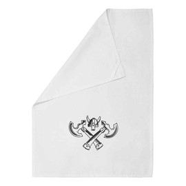 'Viking Axes & Helmet' White Cotton Tea Towel/Dish Cloth (TW00016698)