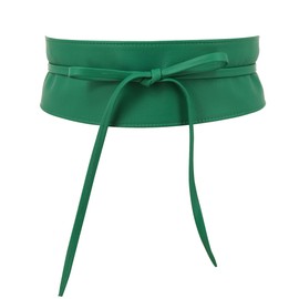 FASHIONGEN - Woman Italian leather Obi belt, CASSIANE - Green, S-M
