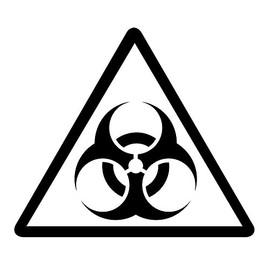 Auto Vynamics - BMPR-TRIANGLE-BIOHAZARD-5-GBLA - Gloss Black Biohazard Symbol Caution Triangle Warning Sign - (1) Decal - 5-by-4.375-inches