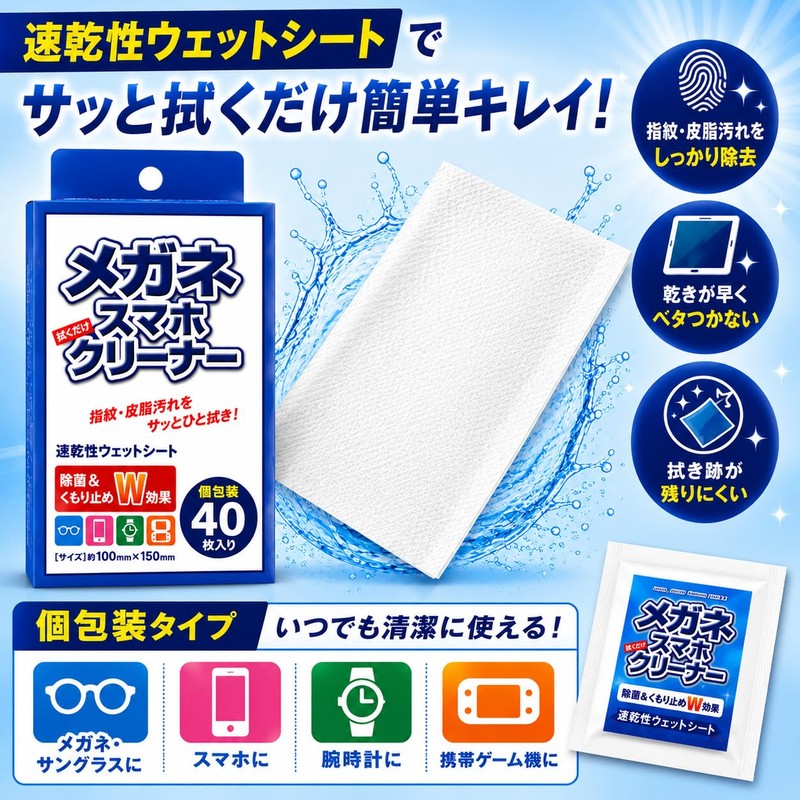 System Polymer Eyeglass Cleaner, 40 Count