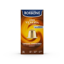 Caffe Borbone Aluminum Coffee Pods Compatible with Nespresso Original Machines, Ciao Venezia, Medium Roast, Full-Bodied and Sweet, Genuine Italian Coffee - NOT compatible with Vertuo - 50 Count