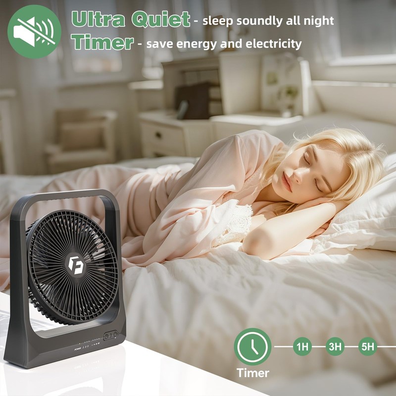8-inch USB Portable Fan - 20800mAh Rechargeable Battery Operated Fan