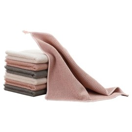 Kitchen Towel Dishwashing Cloth Band Ring Tenugui 6 Piece Set 11.8 x 11.8 inches (30 x 30 cm) Kitchen Towel Ultra Fine Fiber Thick Fabric Moisture Absorption Quick Drying Odor Resistant Hygienic