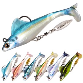 FONMANG 6-Piece Weedless SwimBait Fishing Lures with Rotating Spinner Blade, 2.8 Inches, Ideal for Bass, Trout, Walleye, and Pike