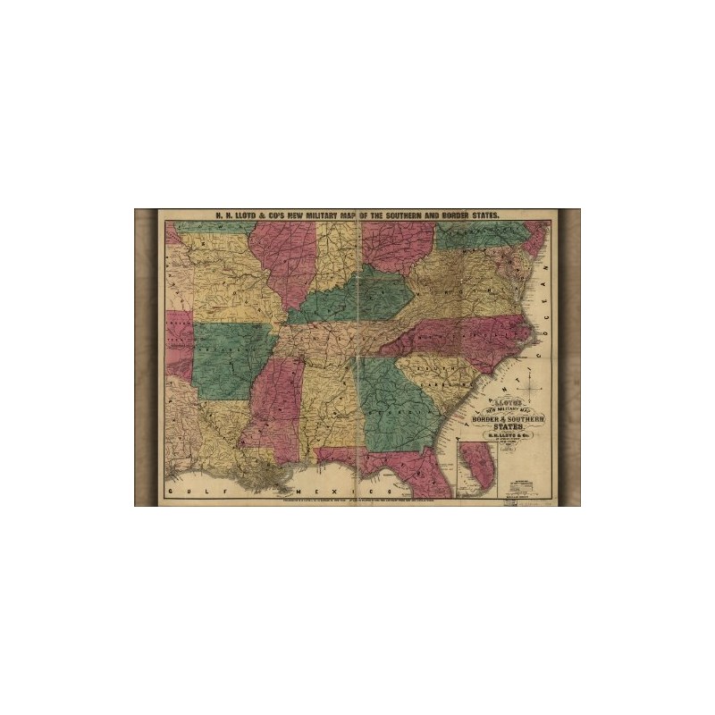 History Galore 24"x36" Gallery Poster, civil war map border &