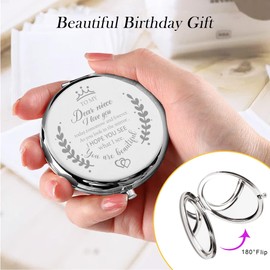Soulpetals Niece Gifts Compact Mirror for Niece from Aunt to My Niece Makeup Mirror Birthday Gifts for Niece from Auntie Uncle Gifts for Niece Birthday Christmas