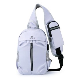 Lior USB Charging Port Multi Pocket Shoulder Bag - Color: Navy