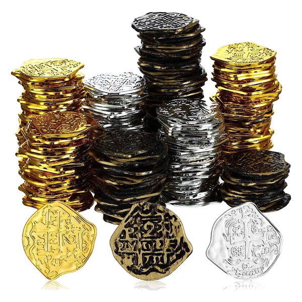 300 Pcs Plastic Gold Coins Pirate Coins Coins for Pirate