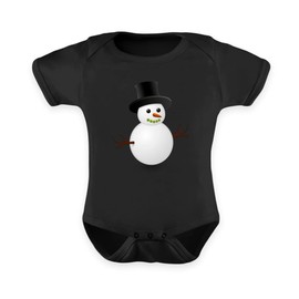 generic snowman with cylinder snow winter - baby bodysuit -