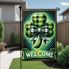 Starlit Patio Welcome St. Patrick's Day Garden Flag 12x18 Double