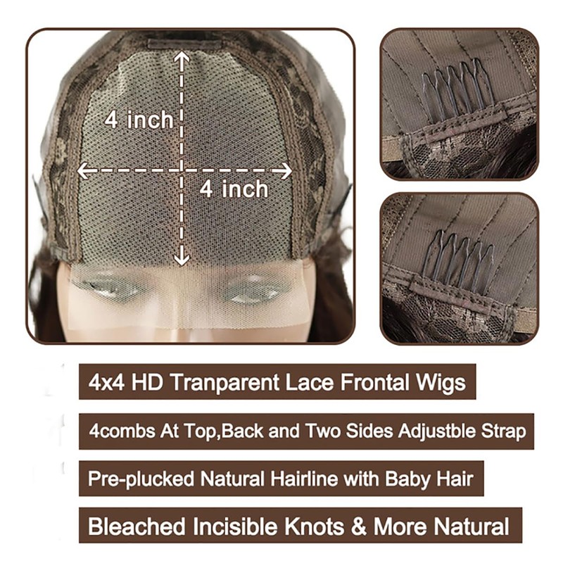 Hxxcoup Body Wave Wig Human Hair Ginger Orange Real Hair