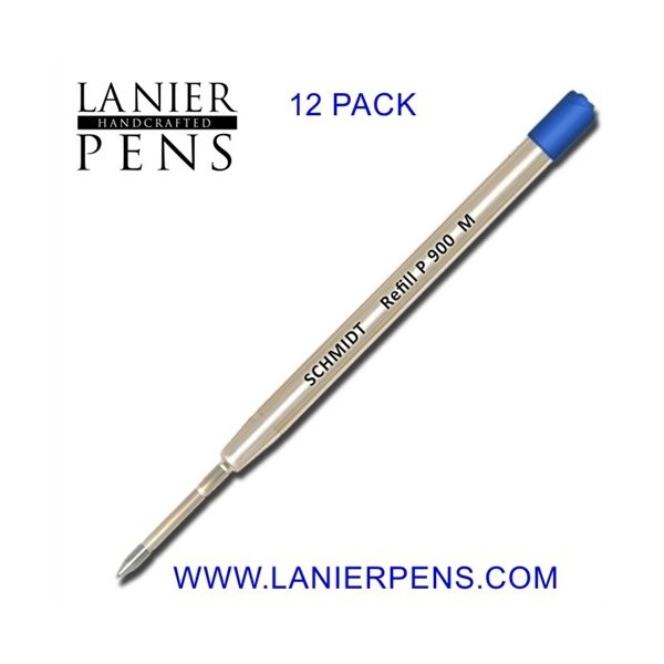 12 Pack - Ink Refill Blue Medium Schmidt P900 Parker Style Ballpoint Refill
