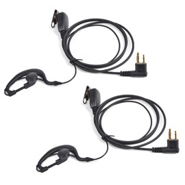HYS G-Shape Two Way Radio Headset Inline PTT Mic Radio Earpiece Compatible with 2 Pin Motorola Walkie Talkie Motorola CP040 DP1400 GP68 GP88 GP300 CT150 Pro1150 Hyera Midland (2 Pack)