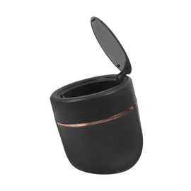 Operitacx Desktop Rubbish Bin with Press Type Lid Compact Trash Container for Home and Office Ideal for Bedroom Waste Disposal Stylish Grey Design