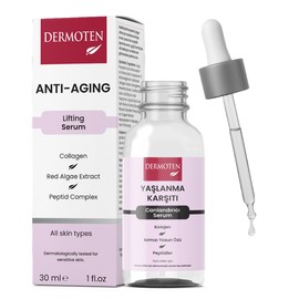 DERMOTEN Anti-Aging-Serum für das Gesicht, reduziert Falten und feine Linien, Glykolsäure, Kollagen, straffende und feuchtigkeitsspendende Formel, jugendlicher Glanz für alle Hauttypen, 30 ML