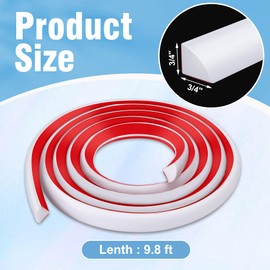 moonoom 118 inch Flexible Quarter Round Molding, 3/4" Self-Adhesive Trim Molding, Waterproof Wall Quarter Round Trim for Wall Edge Corner Base of Staircase Cabinet Edge Countertops