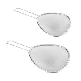 Goldyida Set of 2 Slotted Spoons, Skimmer, Stainless Steel Spoon Filter Set, Straining Spoon with Handle, Skimmer, Slotted Spoon, Stainless Steel Kitchen Strainer for Kitchen, Cooking, Draining and