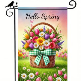 BlissYard Hello Spring Garden Flag 12x18 Vertical Double Sided Welcome Floral Farmhouse Decoration Yard Flag Holiday Outside Flag Seasonal Flowers Decoration Garden Flag